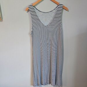 Womens St. John's Bay Navy and White Striped Dress In Size Medium